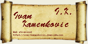 Ivan Kamenković vizit kartica